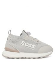 BOSS Sneakersy J52828 S Szary. Szare buty sportowe chłopięce Boss, bez wzorów, z materiału, bez zapięcia. Za 559.99 zł.