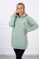 Bluza z kapturem z naszywkami ciemno miętowa. Zielone bluzy z kapturem damskie KESI, l, z bawełny. Za 278.10 zł.