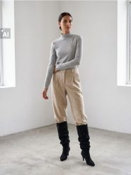 Bawełniana koszulka z golfem - szary. Szare t-shirty damskie Sinsay, l, bez wzorów, z bawełny, bez kołnierzyka. Za 25.99 zł.