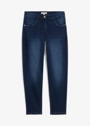 Dżinsy typu barrel, mid waist. Czarne jeansy damskie bonprix. Za 142.99 zł.