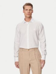 KARL LAGERFELD Koszula 605084 562791 Biały Regular Fit. Białe koszule męskie Karl Lagerfeld, m, bez wzorów, ze lnu, bez kołnierzyka, bez ramiączek. Za 459.99 zł.