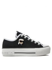 KARL LAGERFELD Trampki KL60424 Czarny. Czarne trampki i tenisówki damskie Karl Lagerfeld, bez wzorów, z materiału. Za 429.99 zł.