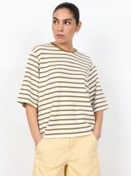 Soyaconcept® Koszulka Kobiety Modal brązowy|biały, XL. Białe t-shirty damskie xl, bez wzorów, bez kołnierzyka. Za 169.95 zł.