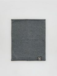 Bawełniany komin z naszywką - ciemnoszary. Szare szaliki dziecięce Reserved, z bawełny, bez ramiączek. Za 29.99 zł.