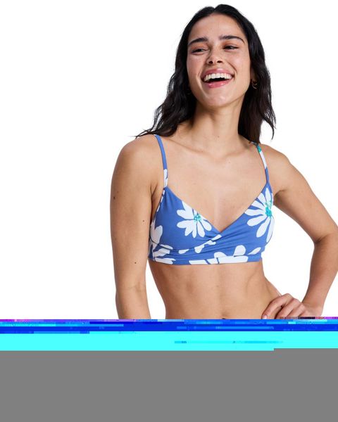 Stanik bikini typu bralette dla Kobiety PRINTED ESSENTIALS Niebieski. Niebieskie bikini damskie Roxy, bez wzorów. Za 169.99 zł.
