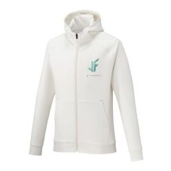 Bluza z kapturem i zamkiem błyskawicznym Mizuno. Białe bluzy sportowe męskie Mizuno, bez wzorów, sportowe, bez kołnierzyka, bez ramiączek. Za 468.50 zł.