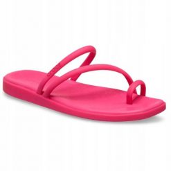 Klapki Dla Dorosłych Crocs Miami Toe Loop. Brązowe klapki damskie Crocs, bez wzorów, z materiału, bez obcasa. Za 199.99 zł.
