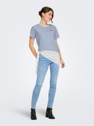 JDY Koszulka "Pisa" w kolorze błękitnym rozmiar: XS. Niebieskie bluzki damskie JDY, xs, bez wzorów, z bawełny, bez kołnierzyka, bez ramiączek. Za 48.50 zł.