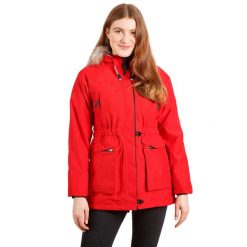 Parka Damska Wodoodporna. Czerwone parki damskie Trespass, s, bez wzorów, z futra. Za 344.99 zł.