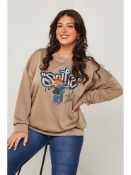 Curvy Lady Sweter w kolorze szarobrązowym rozmiar: 44/46. Brązowe swetry klasyczne damskie Curvy Lady, bez kołnierzyka. Za 157.35 zł.