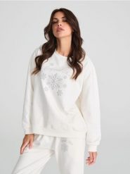 Bluza - kremowy. Białe bluzy bez kaptura damskie Sinsay, l. Za 39.99 zł.