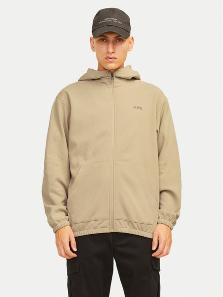 Jack & Jones Bluza Basic 12261373 Beżowy Regular Fit. Brązowe bluzy bez kaptura męskie Jack & Jones, m, z syntetyku. Za 99.99 zł.
