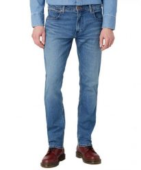 WRANGLER GREENSBORO MĘSKIE SPODNIE JEANSOWE SHAKER W15Q84351. Spodnie materiałowe męskie Wrangler, bez wzorów, z jeansu. Za 229.99 zł.