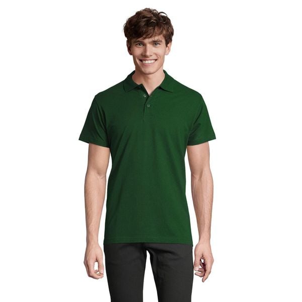 Męska Koszulka Polo Spring II. Zielone koszulki polo męskie SOL'S, l, bez wzorów, z bawełny, bez ramiączek. Za 88.99 zł.