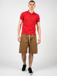 Koszulka polo do golfa męska Sustainable. Czerwone koszulki polo męskie Geox, m, bez wzorów, z bawełny, bez ramiączek. Za 177.00 zł.