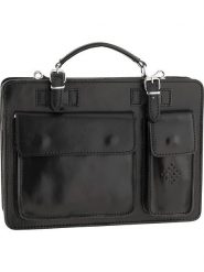 ORE10 Skórzana aktówka "Bologna" w kolorze czarnym - 38 x 29 x 11 cm rozmiar: onesize. Czarne aktówki damskie ORE10, z materiału. Za 236.05 zł.