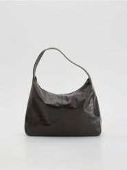 Torebka hobo - mahoniowy. Brązowe torebki klasyczne damskie Reserved, bez wzorów, ze skóry, bez dodatków. Za 129.99 zł.