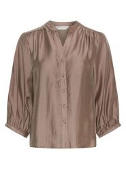 MOSS COPENHAGEN Bluzka "Ramona Rikkelia" w kolorze jasnobrązowym rozmiar: XL. Brązowe bluzki damskie MOSS COPENHAGEN, xl, bez wzorów, bez kołnierzyka, bez ramiączek. Za 161.73 zł.