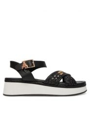 Patrizia Pepe Sandały PPJ392/31 Czarny. Czarne sandały damskie Patrizia Pepe, bez wzorów, ze skóry, bez obcasa, na płaskiej podeszwie. Za 579.99 zł.