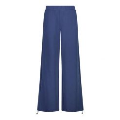 Spodnie z szerokimi nogawkami z satynowego modalu damskie CMP. Niebieskie spodnie materiałowe damskie CMP, bez wzorów, z satyny, eleganckie. Za 253.00 zł.