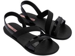 Buty sandały damskie Ipanema Vibrant. Czarne sandały damskie Ipanema, bez wzorów, z materiału, bez obcasa. Za 139.99 zł.