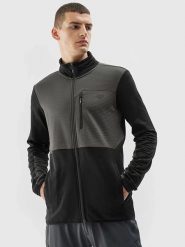 4F Kurtka polarowa w kolorze szaro-czarnym rozmiar: M. Czarne kurtki męskie 4f, m, bez wzorów, z polaru, bez kaptura. Za 121.80 zł.