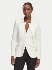 Elisabetta Franchi Marynarka GI-192-61E2-V490 Biały Regular Fit. Białe marynarki i żakiety damskie Elisabetta Franchi, bez wzorów, z syntetyku. Za 2,089.00 zł.