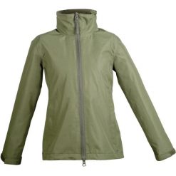 Dziewczęca wodoodporna kurtka jeździecka HKM Rainy Day. Zielone kurtki przeciwdeszczowe damskie HKM, m, bez kaptura. Za 219.00 zł.
