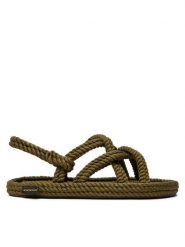 Bohonomad Sandały Bodrum BOD.0011.WRS Zielony. Zielone sandały damskie Bohonomad, bez wzorów, z materiału, bez obcasa, na płaskiej podeszwie. Za 239.99 zł.