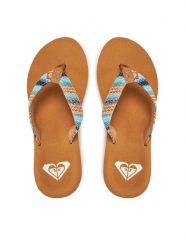 Roxy Japonki ARJL101167 Niebieski. Niebieskie klapki damskie Roxy, bez wzorów, z tworzywa sztucznego, bez obcasa. Za 139.99 zł.