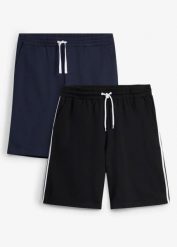 Bermudy dresowe regular fit. Niebieskie szorty męskie bonprix, bez wzorów, z dresówki. Za 79.99 zł.