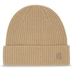 Czapka Tommy Hilfiger. Brązowe czapki zimowe damskie Tommy Hilfiger. Za 379.99 zł.