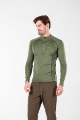 Astro - męska koszulka 100% wełna merino z zamkiem (195 g/m²). Zielone t-shirty sportowe męskie WOOLONA, m, ze skóry, bez ramiączek, do biegania. Za 324.00 zł.
