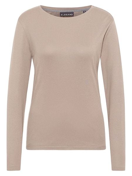 ELBSAND Koszulka "Santje" w kolorze beżowym rozmiar: M. Brązowe bluzki damskie ELBSAND, m, bez wzorów, bez kołnierzyka. Za 141.85 zł.