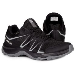 Buty męskie sportowe wodoodporne Salomon WARRA GTX. Czarne buty sportowe na co dzień męskie Salomon, z gore-texu, bez zapięcia, trekkingowe, gore-tex. Za 379.00 zł.