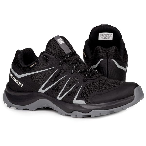 Buty męskie sportowe wodoodporne Salomon WARRA GTX. Czarne buty sportowe na co dzień męskie Salomon, z gore-texu, bez zapięcia, trekkingowe, gore-tex. Za 379.00 zł.
