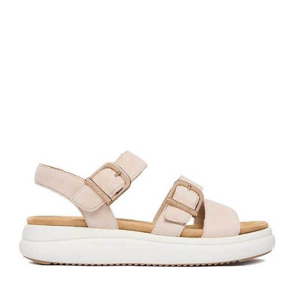 Sandały Remonte. Brązowe sandały damskie Remonte, bez wzorów, bez obcasa, na płaskiej podeszwie. Za 389.99 zł.