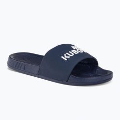 Klapki Kubota Basic. Niebieskie klapki damskie Kubota, bez wzorów, bez obcasa. W wyprzedaży za 55.99 zł.