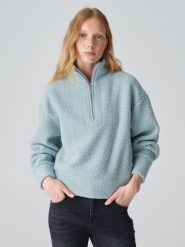 OPUS Bluza polarowa w kolorze błękitnym rozmiar: 42. Niebieskie bluzy bez kaptura damskie Opus, z polaru. Za 158.10 zł.