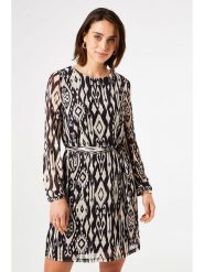 Garcia Sukienka w kolorze kremowo-czarnym rozmiar: XS. Białe sukienki damskie Garcia, na co dzień, xs, bez wzorów, bez kołnierzyka, bez ramiączek, midi, proste. Za 86.99 zł.