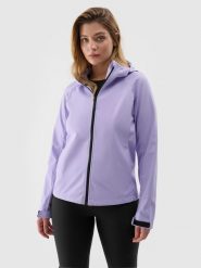 4F Kurtka softshell wiatroodporna membrana 5000 damska - jasny fiolet XS. Fioletowe kurtki damskie 4f, m, bez wzorów, z dzianiny, z kapturem. W wyprzedaży za 139.99 zł.