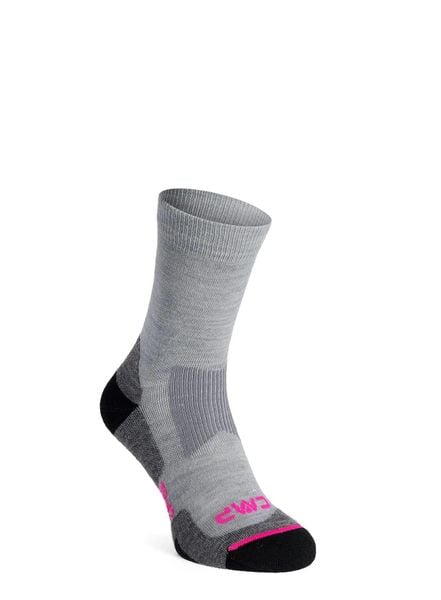 Skarpety merino damskie CMP Trekking Wool Sock. Szare skarpetki damskie CMP, bez wzorów, z materiału. Za 110.50 zł.