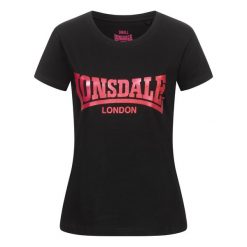 Koszulka damska Lonsdale Cartmel. Czarne bluzki damskie Lonsdale, bez wzorów, z bawełny, sportowe, bez kołnierzyka, bez ramiączek. Za 117.00 zł.