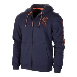 Bluza z kapturem i zamkiem błyskawicznym Browning Snapshot warm. Niebieskie bluzy z kapturem męskie Browning, xl, z dresówki. Za 444.00 zł.