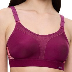 Stanik do biegania Extreme Lite z wysoki poziomem podtrzymywania. Czerwone biustonosze TRIACTION, bez wzorów, z elastanu. Za 288.00 zł.