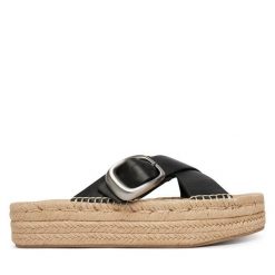 Espadryle Calvin Klein. Czarne espadryle damskie CALVIN KLEIN, bez wzorów, bez obcasa. Za 489.99 zł.