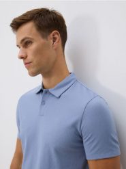 Koszulka polo regular fit - jasnoszary. Szare koszulki polo męskie Reserved, l, bez wzorów, z bawełny, bez ramiączek. Za 79.99 zł.