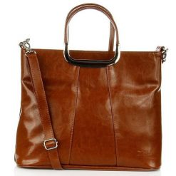 Torebka skórzana damska elegancka DAN-A T280 camel. Brązowe torebki klasyczne damskie DAN-A, bez wzorów, ze skóry, bez dodatków. Za 349.99 zł.