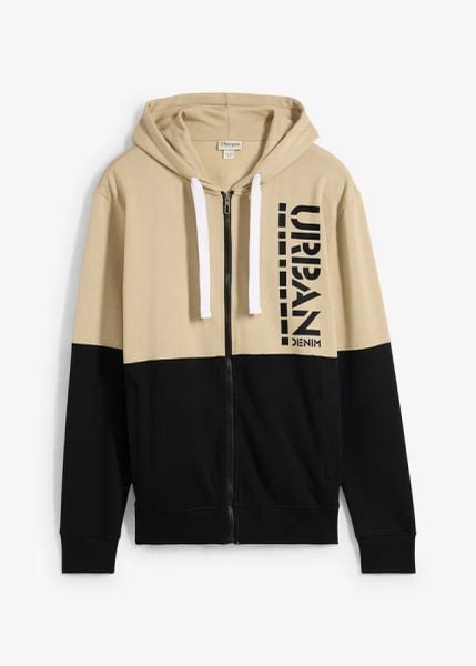 Bluza rozpinana z kapturem z czystej bawełny organicznej. Brązowe bluzy z kapturem męskie bonprix, m, z bawełny. Za 149.99 zł.
