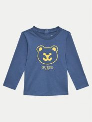 Guess Bluzka I4YI01K 8HM4 Niebieski Regular Fit. Niebieskie t-shirty chłopięce Guess, z aplikacjami, z bawełny, bez ramiączek. Za 49.99 zł.